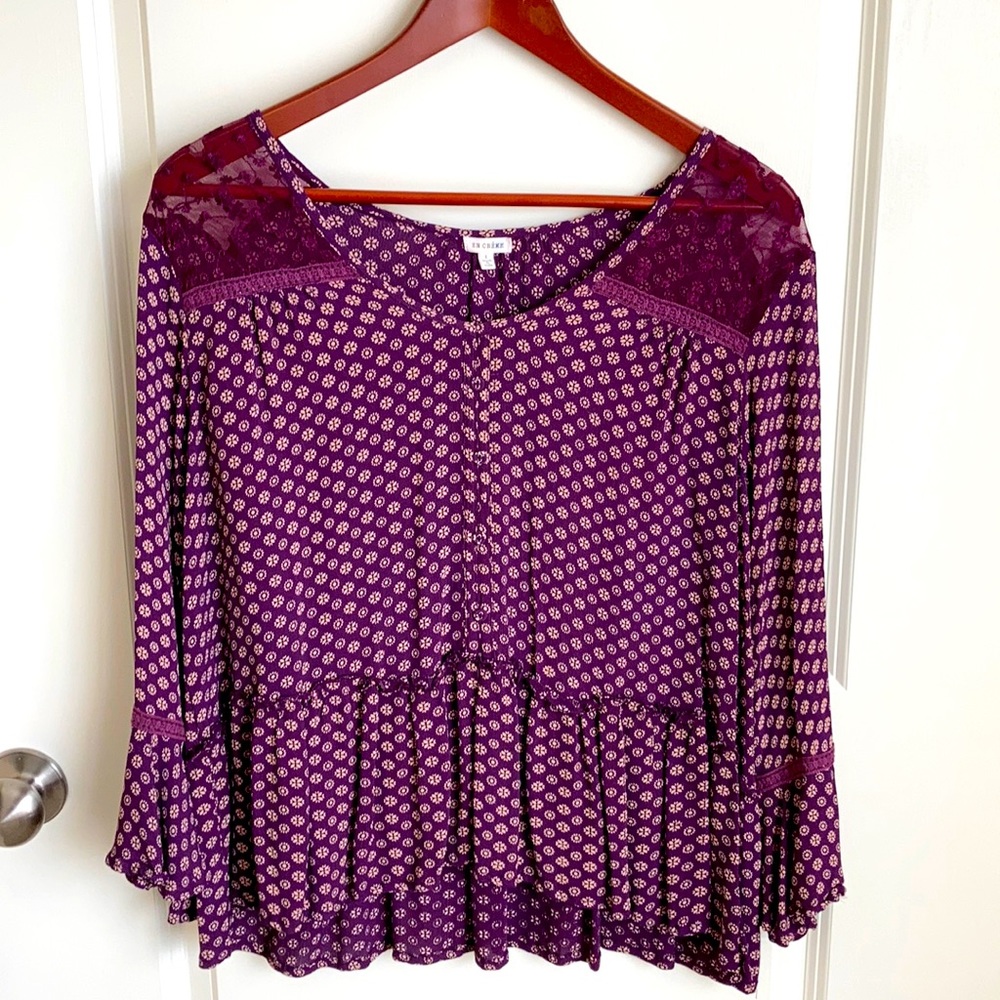 En Creme Plum Blouse